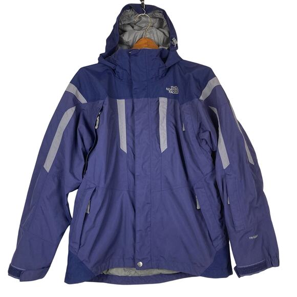 North Face Windbreaker Rain Jacket Men S  Purple Gray Hooded Mesh Lining Outdoor - Picture 1 of 14